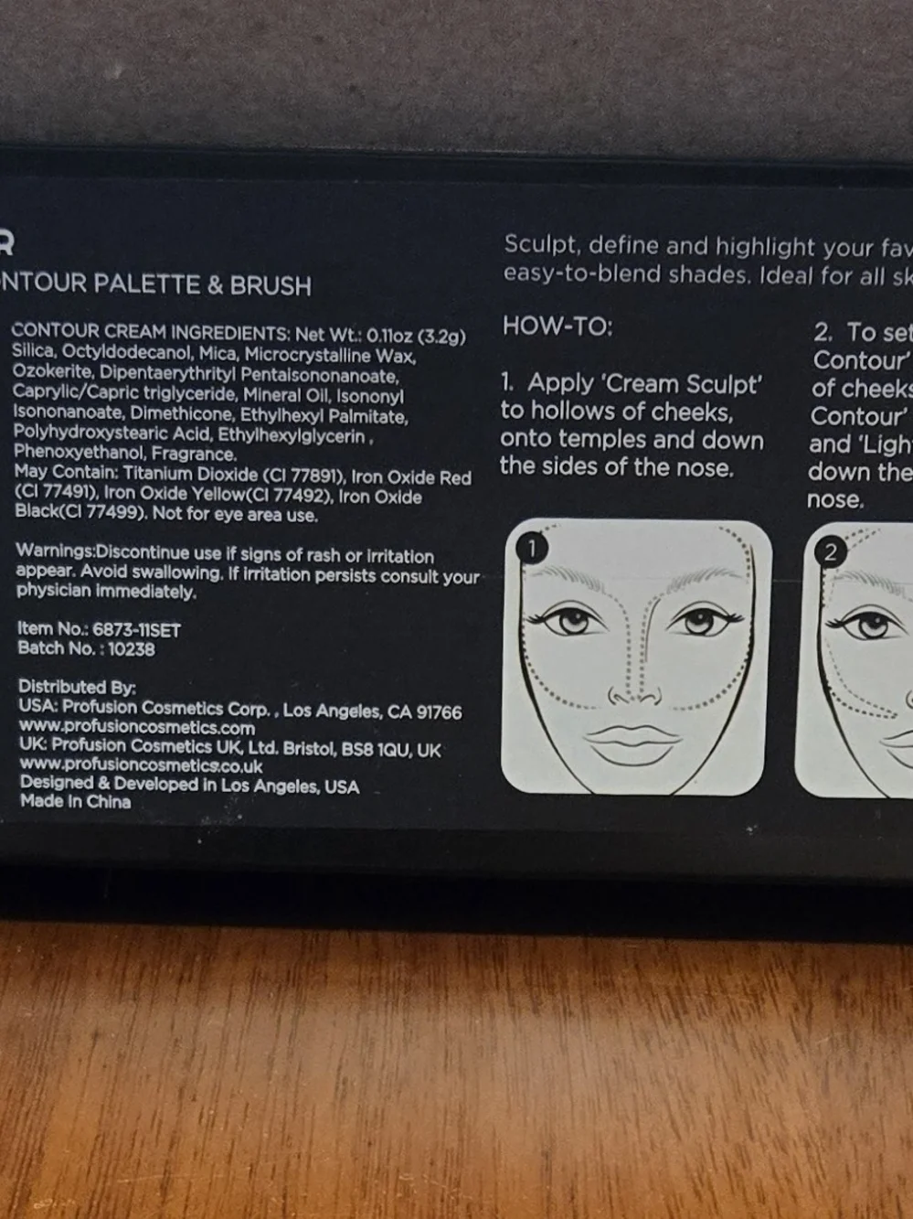 Profusion Cosmetics Contour Case in Black with Rose Gold Lettering
